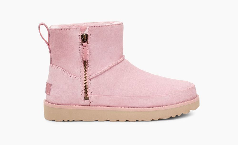 Ugg Mini Boot Womens - Ugg Classic Zip Mini Pink - 504PUFHVO